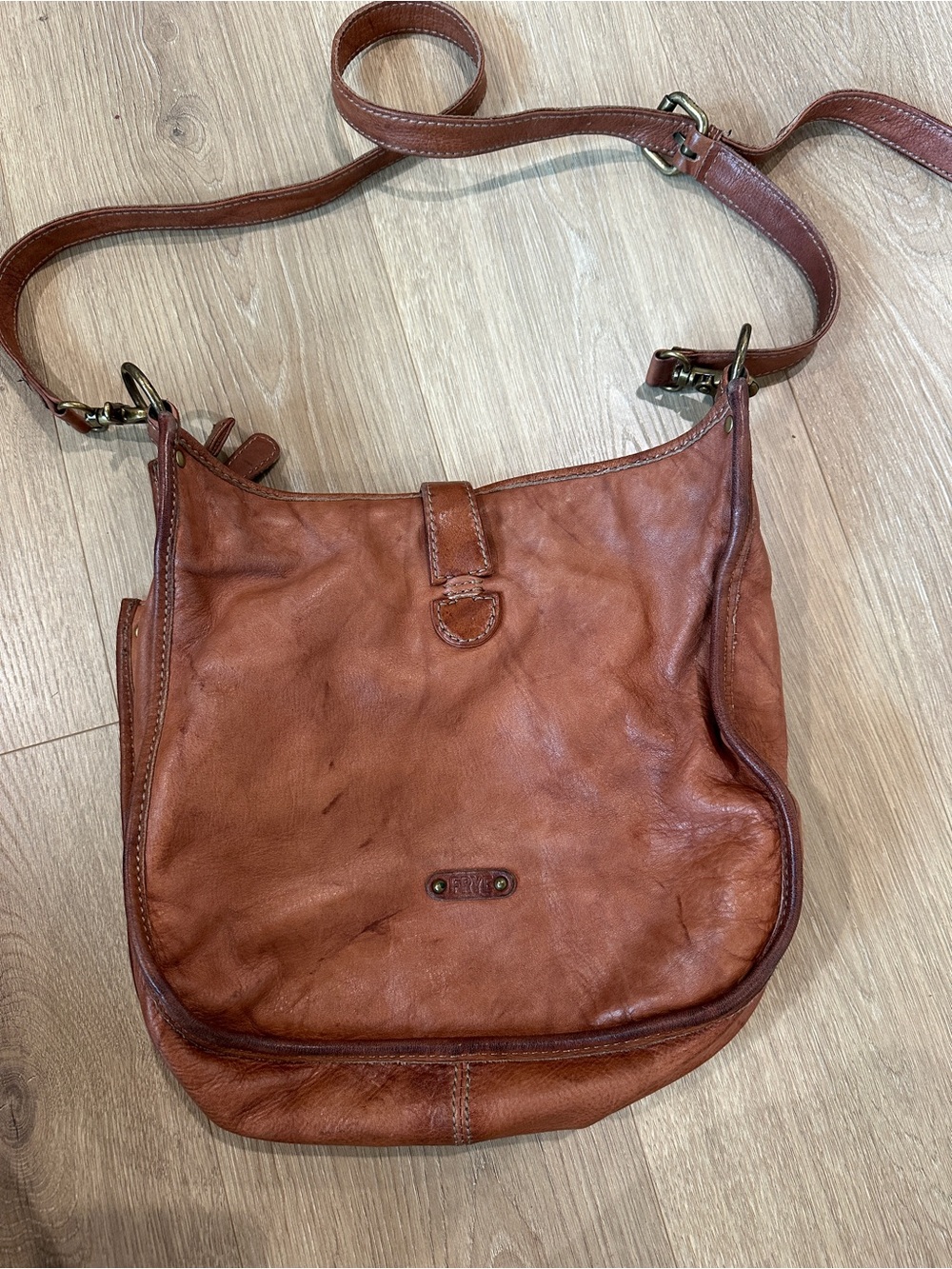 Frye Cognac Brown Leather Crossbody Bag